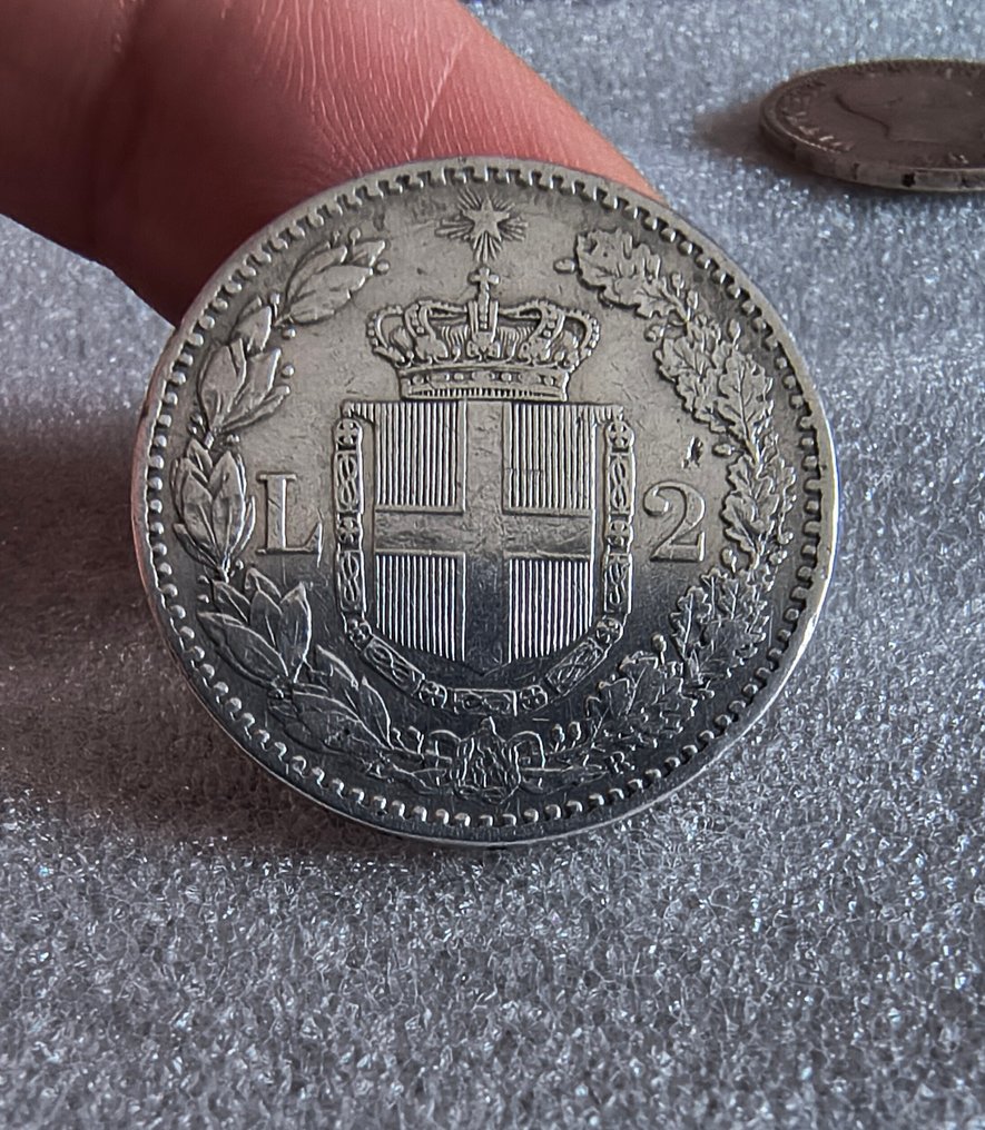 Olaszország, Királyság Umberto I. 2 Lire 1881/1Lira 1863 (Nincs minimálár) #2.1