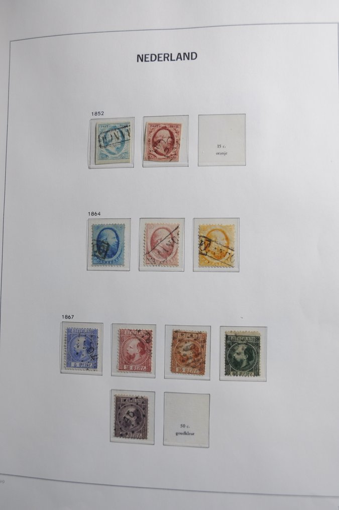 Pays-Bas 1852/1993 - Collection à partir de classique en 3 albums DAVO cristal avec couvertures (190 photos). #1.0