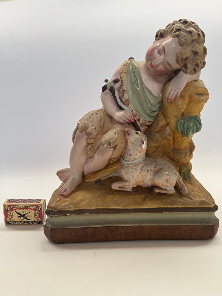 Statuette, Young Jesus in the Field - 28.5 cm - Gypsum #3.2