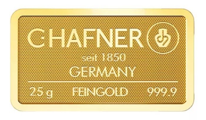 25 grams - Gold .999 - C. Hafner - Sealed & with certificate #4.3