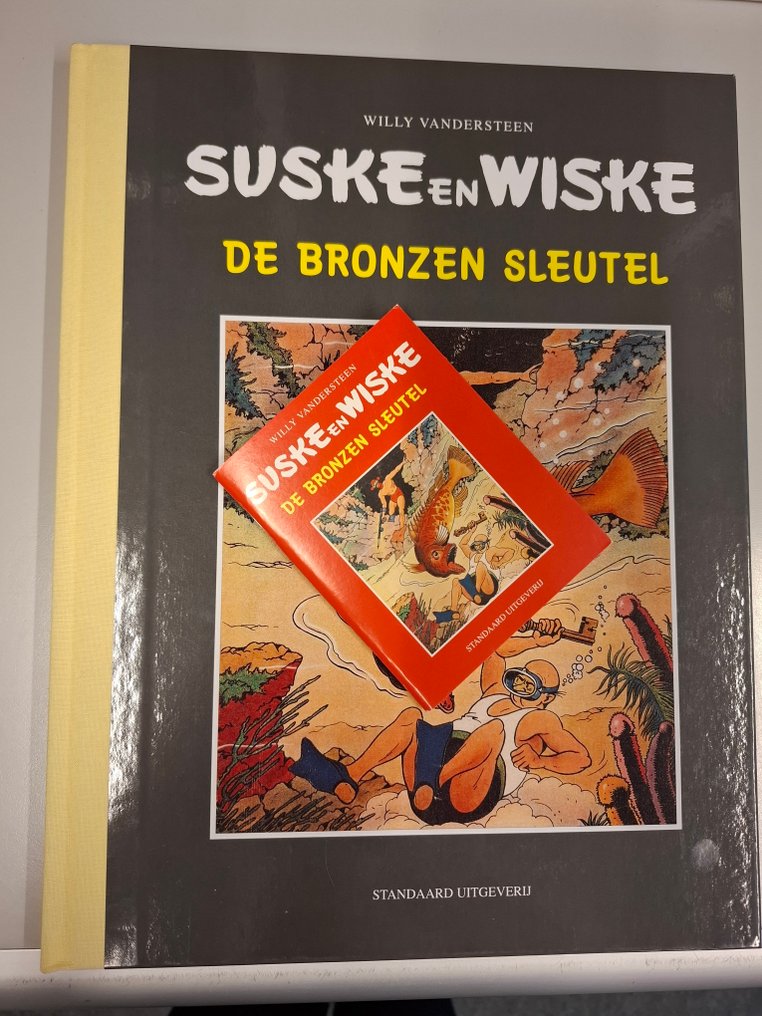 Suske en Wiske - De Bronzen Sleutel - Luxe HC met linnen rug + mini-album + prent - 3 Album - First edition/reprint - 2000 #1.0