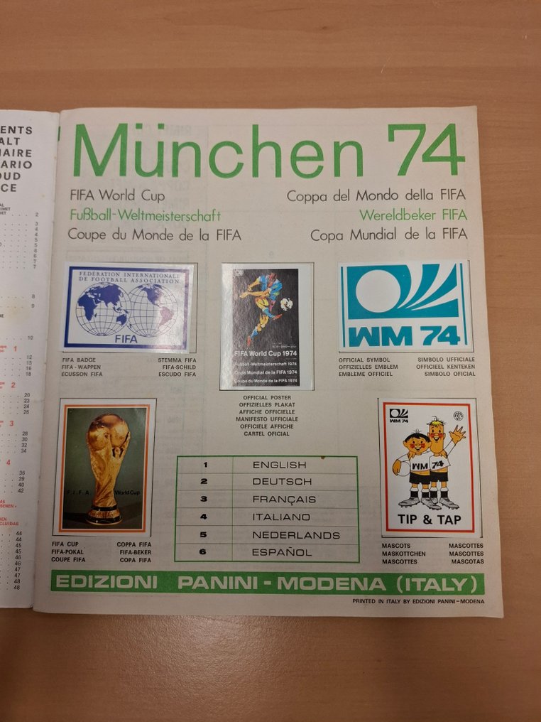 Panini World Cup München 74 - No writing - NO RP! - Johan Cruyff - Complete album - Excellent (EX) #3.2