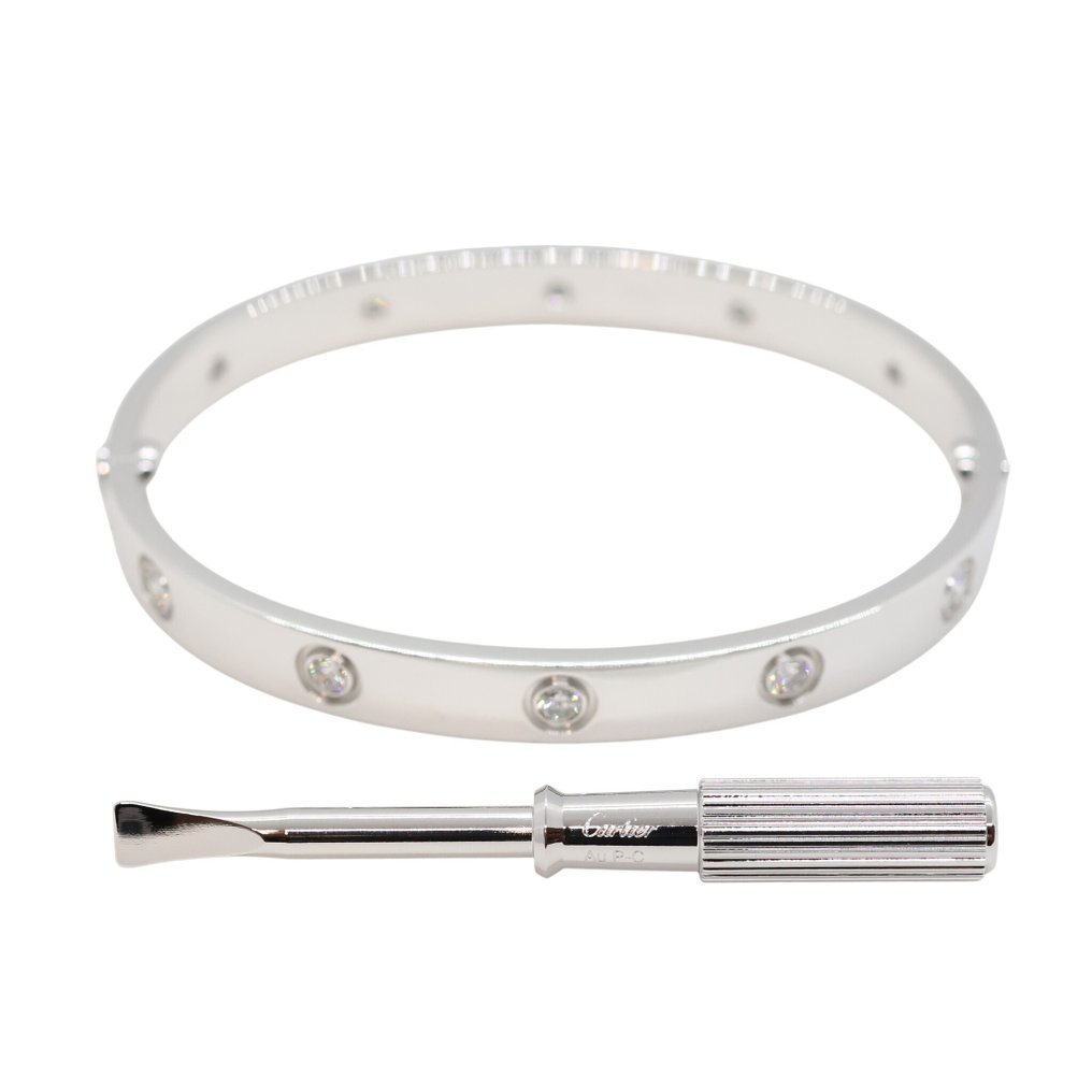 Cartier - 手鈪 - Love - 18 克拉 白金 - 10 Diamonds #1.0