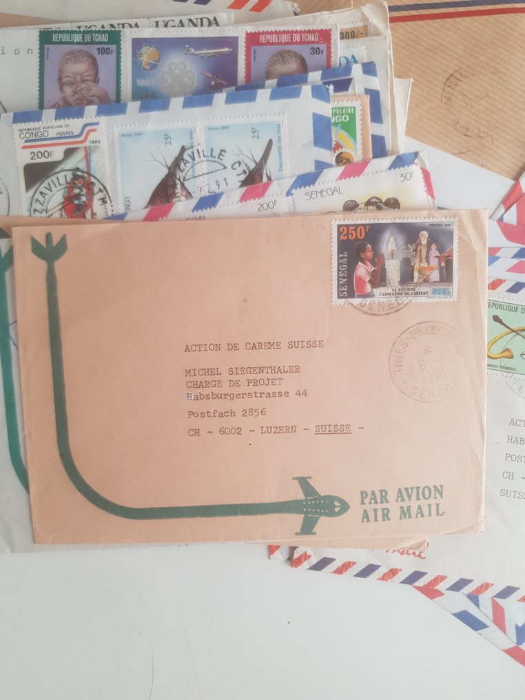 World - World / Unique set of mail / envelopes "By Air", various countries, various stamps, ... #4.3