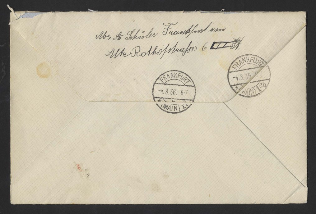 德意志帝國 1936 - 1936年柏林奥林匹克运动会 - 奥林匹克体育场和奥林匹克村的报名信 #2.1