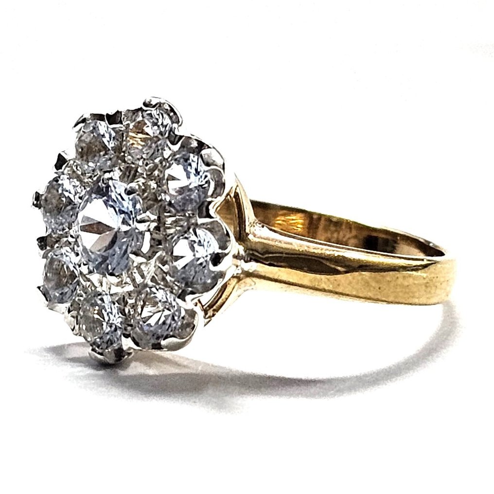 没有保留价 - 戒指 - 9 kt. 银, 黄金 黄宝石 #2.1