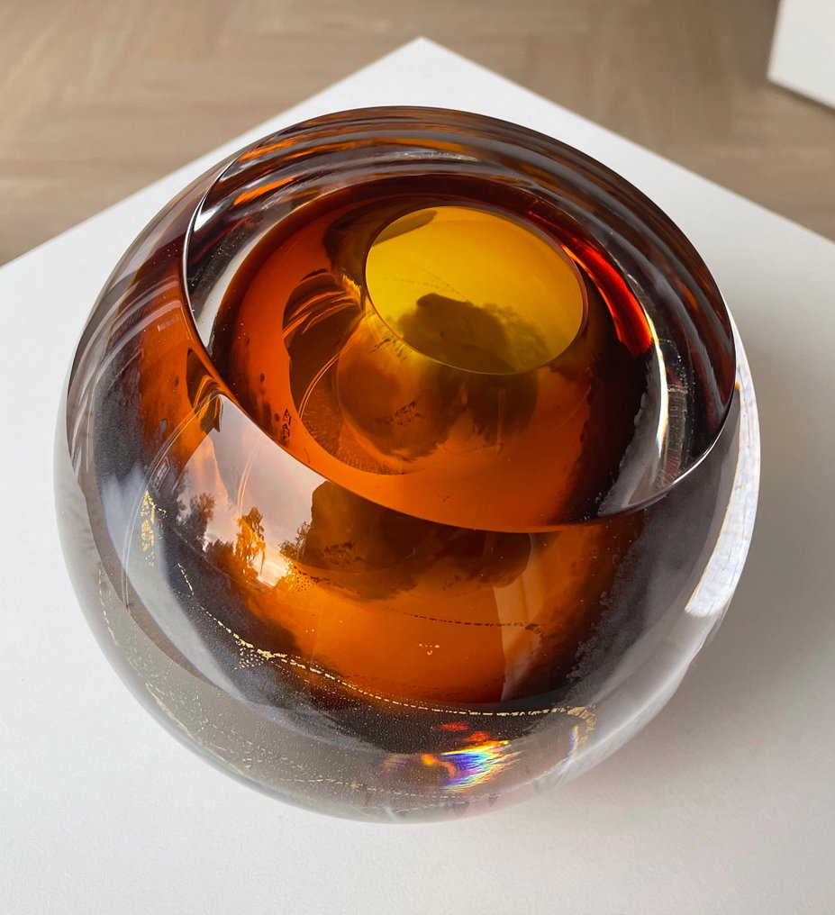 George Broft Unique - Veistos, “ CLOUDY “ - 16 cm - Lasi #2.1