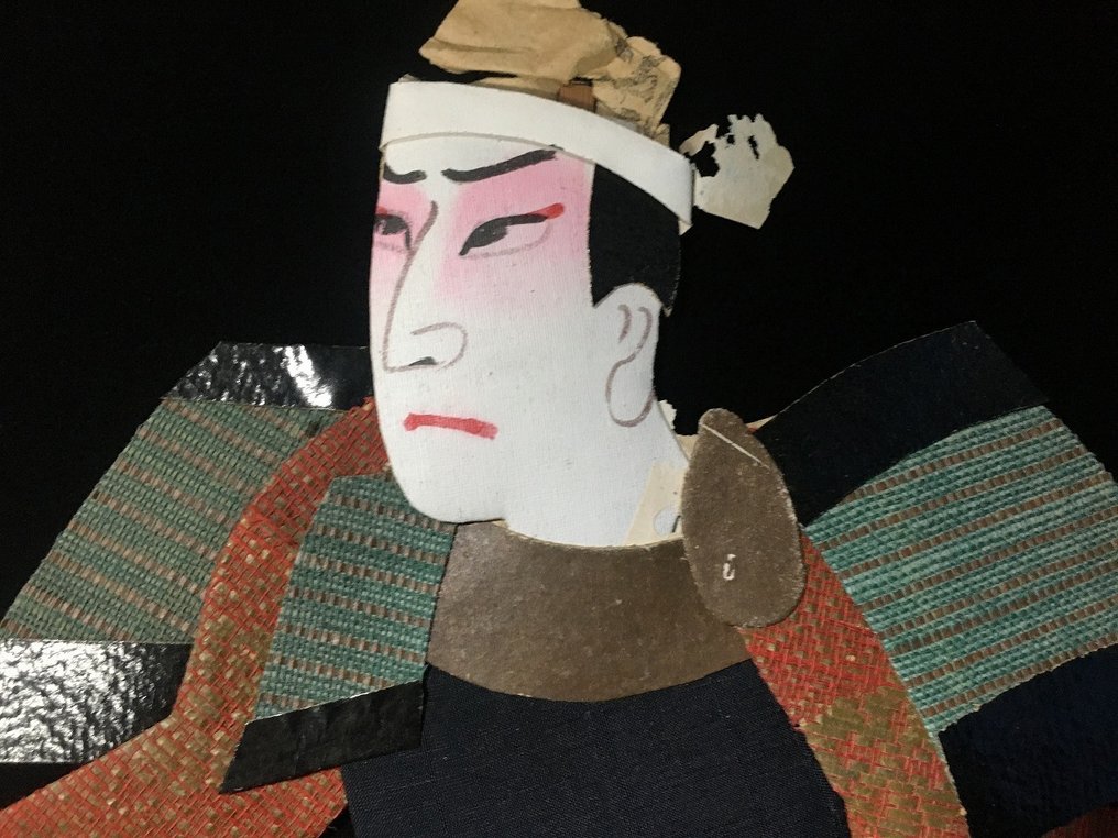 Set of 5 / Japanese Vintage Decorative Samurai Padded Picture / Oshie Okiage - Statue Paper - Japan  (No reserve price) #2.1