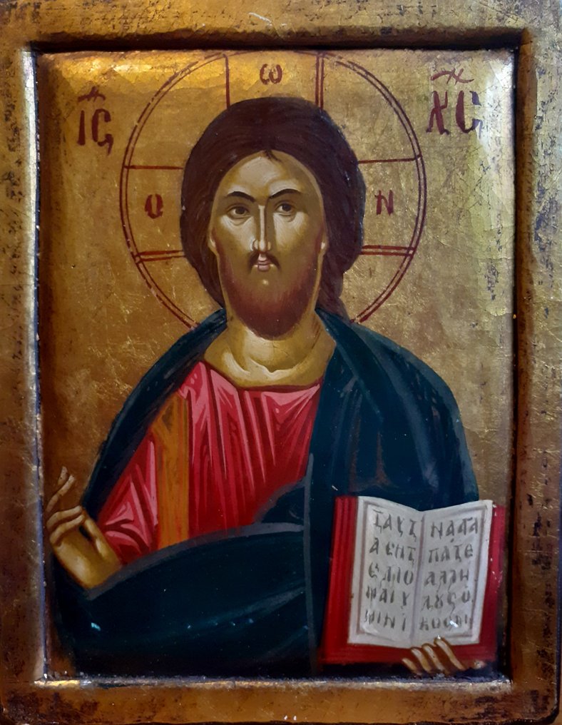 标志 - 全能者基督 - 木, 金 - 手工绘制 #3.2