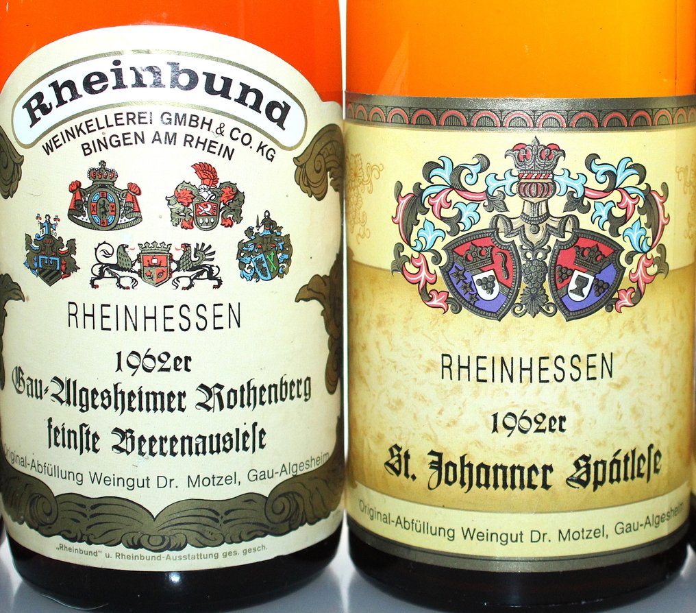 1962 feinste Beerenauslese + Spätlese, Gau-Algesheimer Rothenberg + St. Johanner - 莱茵黑森 - 5 Bottles (0.7L) #1.0
