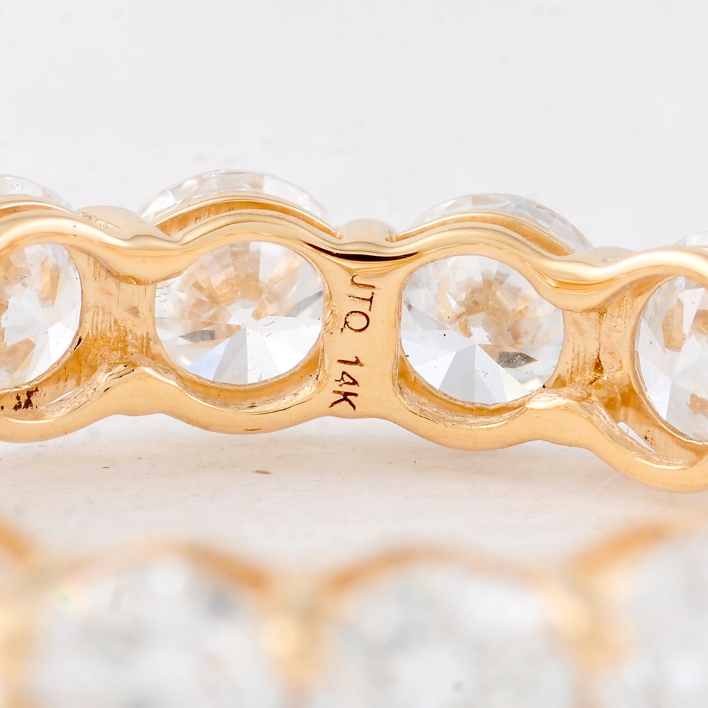 没有保留价 - 戒指 - 14K包金 黄金 - 4.23ct. tw. 钻石 (实验室培育) - 钻石 #4.3