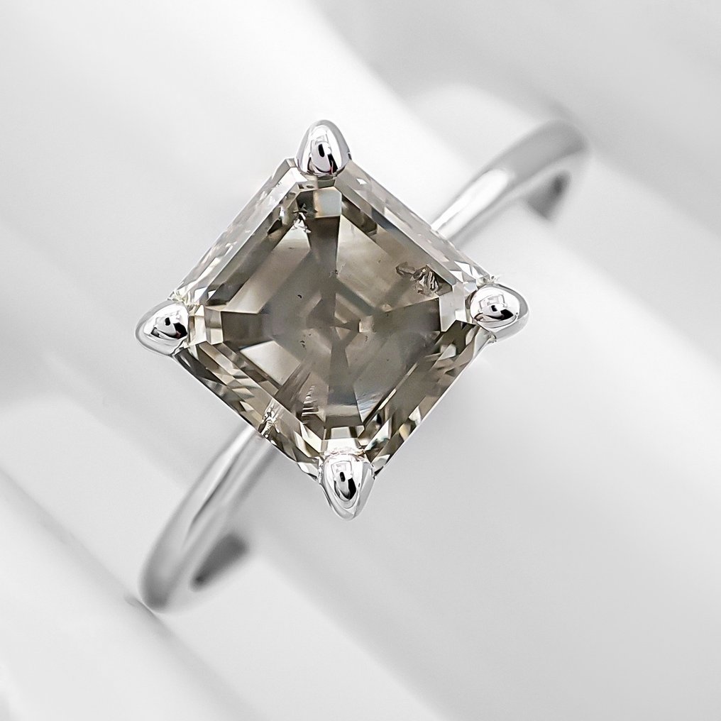 χωρίς τιμή ασφαλείας - Δαχτυλίδι - 14 καράτια Λευκός χρυσός -  2.04ct. tw. Διαμάντι (Φυσικού χρώματος) #2.1