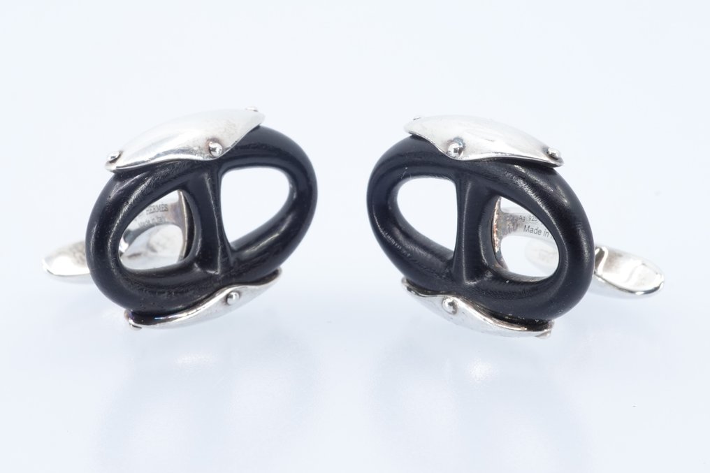 Hermès - Chaine d'Ancre Hout - Zilver - Manchetknopen #1.0