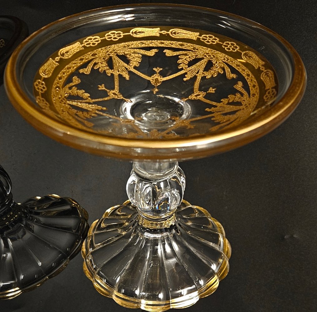 ISMIE LUX - Σετ ζαχαροπλαστικής/κέικ - Πολυτελής πιατέλα για κέικ από κρύσταλλο Murano. - Κρύσταλλο #3.2