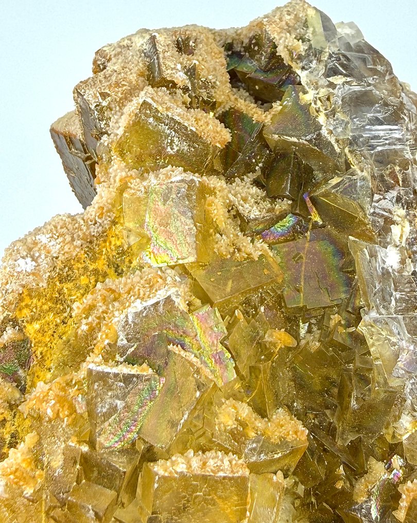 Rainbow Golden Fluorite Prøve - Højde: 86 mm - Bredde: 57 mm- 353 g #3.2