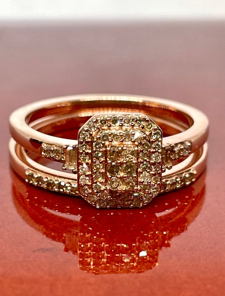 Ei pohjahintaa - Sormus Hopea - 0.51ct. tw. Timantti (Luonnollinen) #1.0