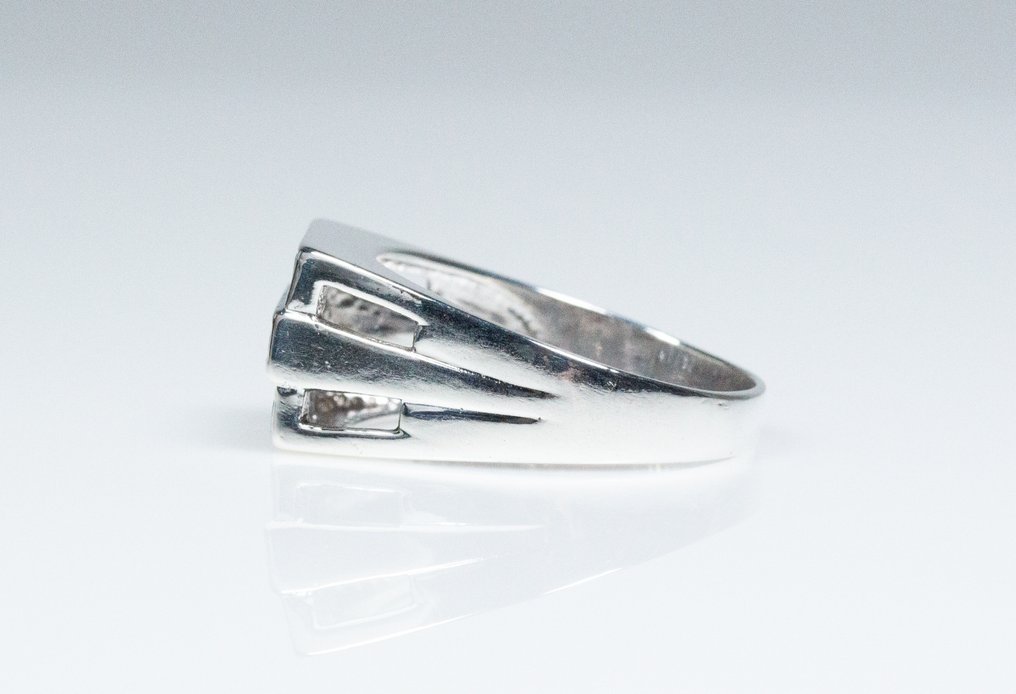 沒有保留價 - 戒指 925 银 - 蓝色托帕石 - 印戒 #3.2