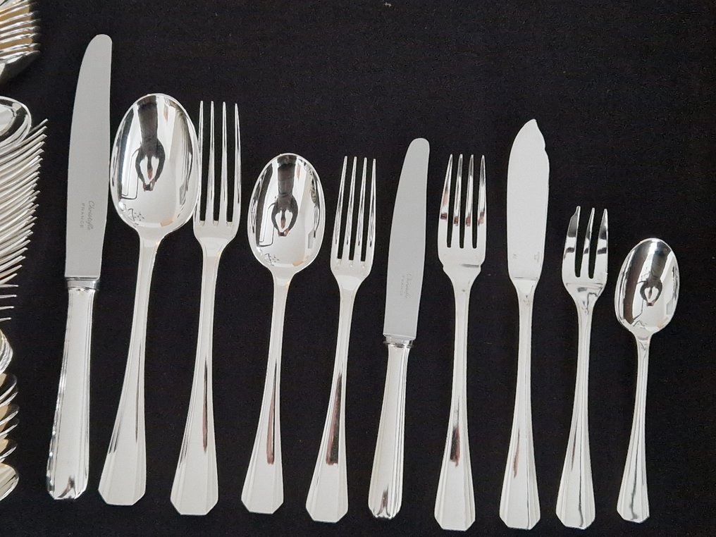 Christofle - Luc Lanel - Cutlery set for 12 (128) - Boréal - Silverplated #2.1