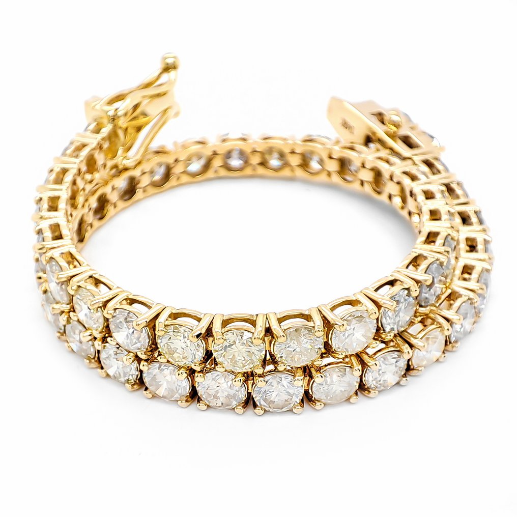 No reserve price - Bracelet - 14 kt. Yellow gold - 7.75ct. tw. Diamond (Natural coloured) #1.0