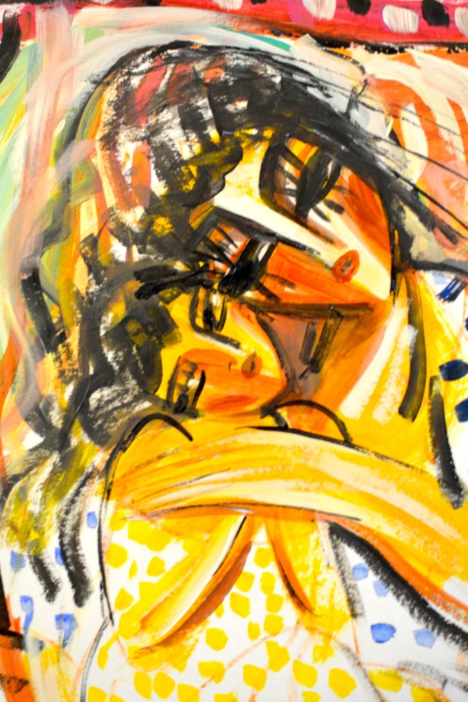 Hrasarkos (1975) - Maternité-Peinture Acrylique Œuvre d'art Moderne #4.3