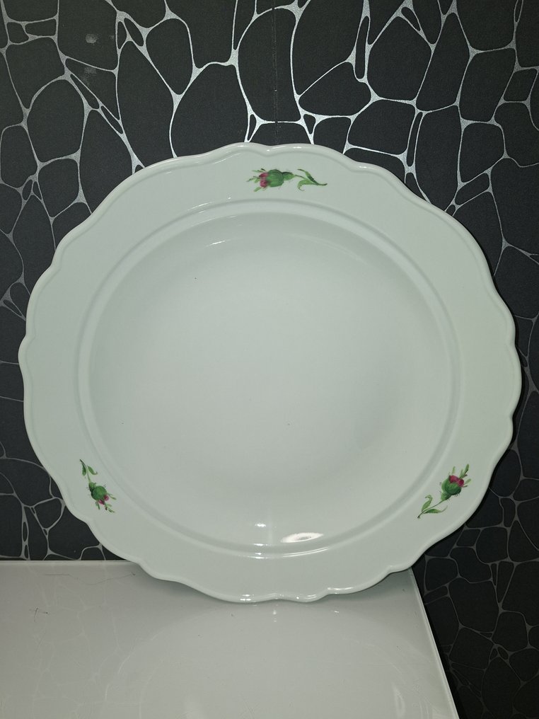 Meissen - Lautanen - Posliini - Vaaleanpunainen ruusu #4.3