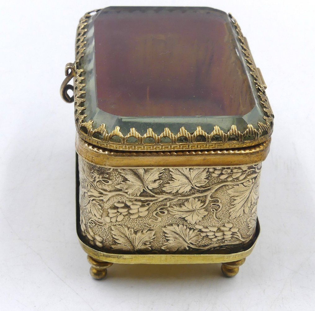 Κουτί κοσμημάτων - με γυαλί με κοπής, Ορείχαλκος, Γυαλί #4.3