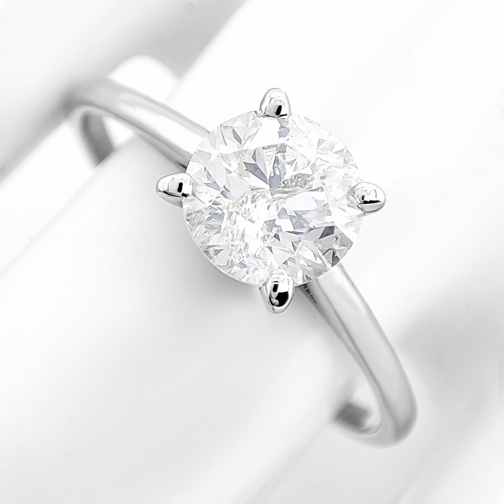 没有保留价 - 戒指 - 14K包金 白金 - 0.96ct. tw. 钻石 (天然) - IGI 证书 #1.0