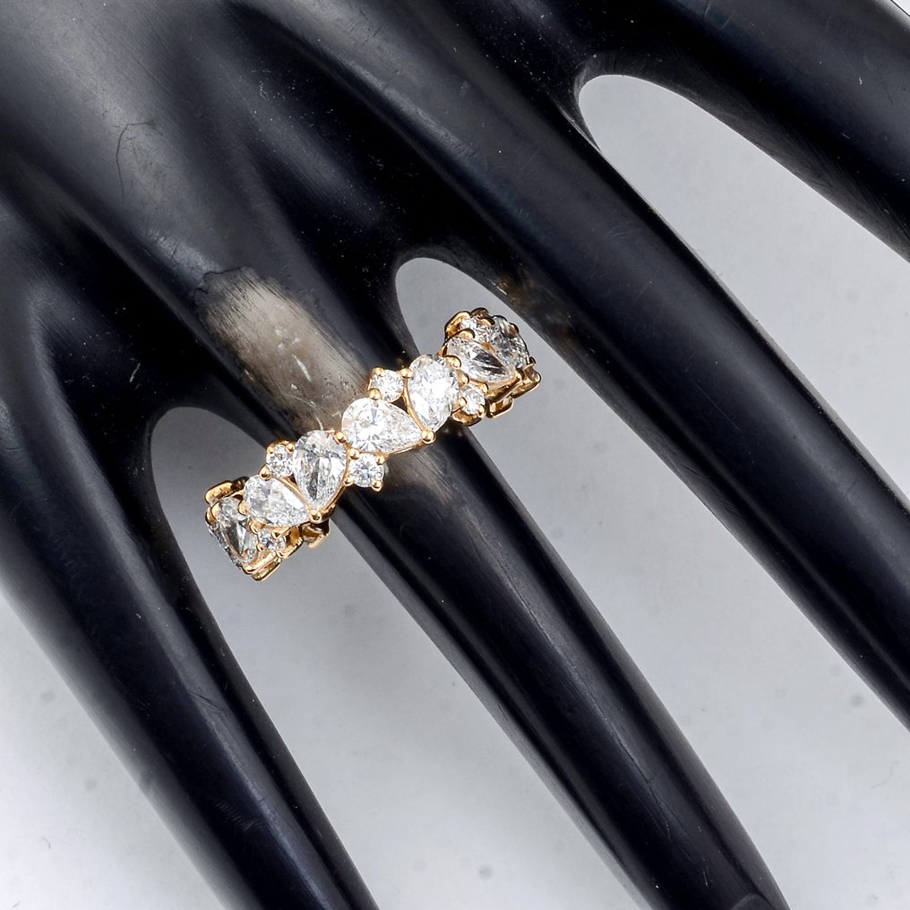 No reserve price - Ring - 14 kt. Yellow gold - 3.61ct. tw. Diamond (Lab-grown) - Diamond #1.0