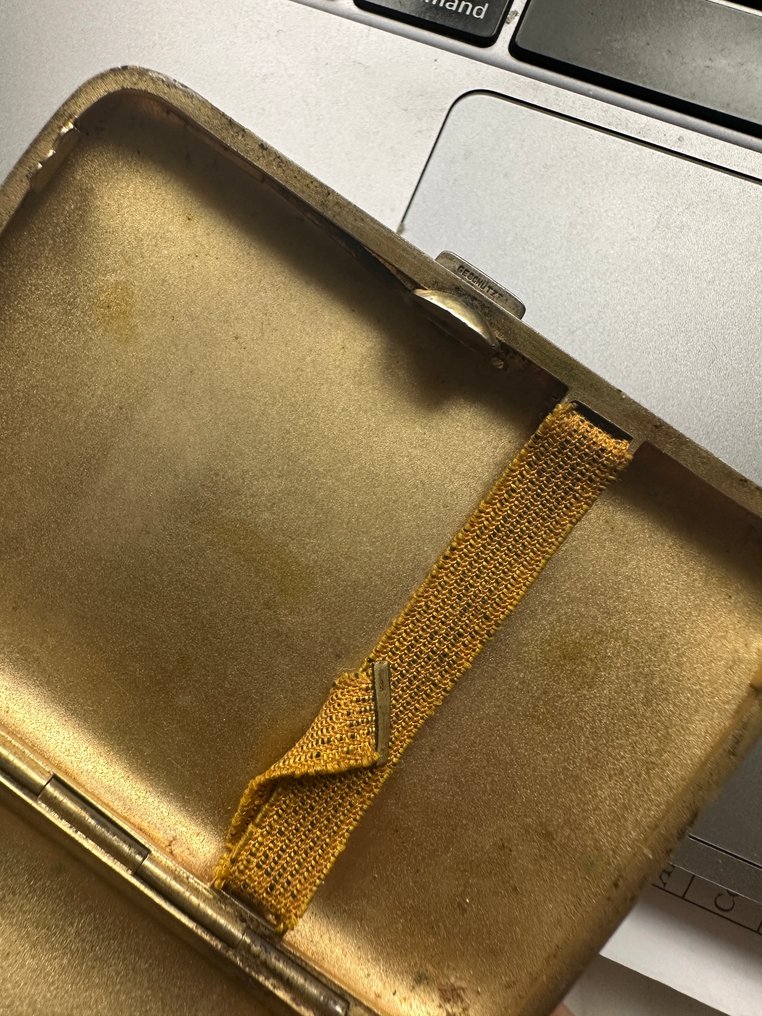 Astuccio per sigarette - Argento, Placcato oro - sigaretta in smalto guilloché #1.0