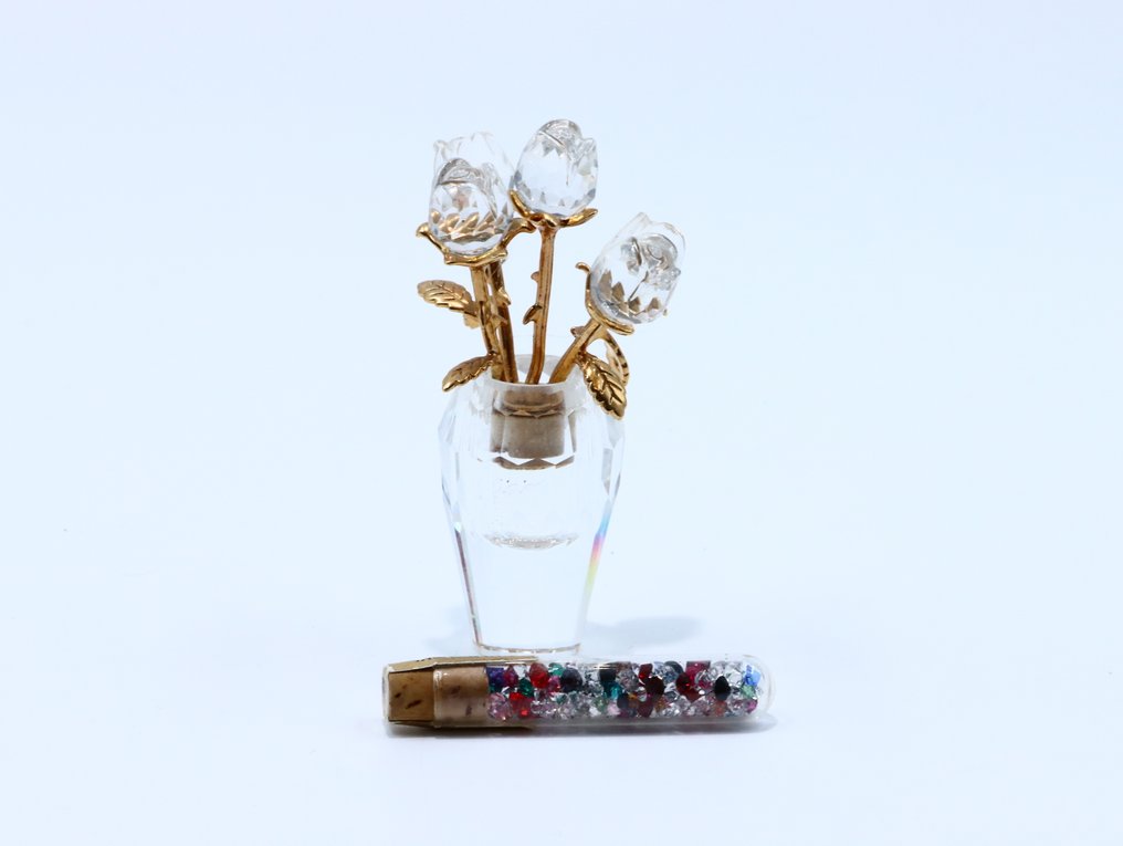 玩具人偶 - Swarovski - Vaas heldere rozen (Boxed + certificate) - 水晶 #3.2