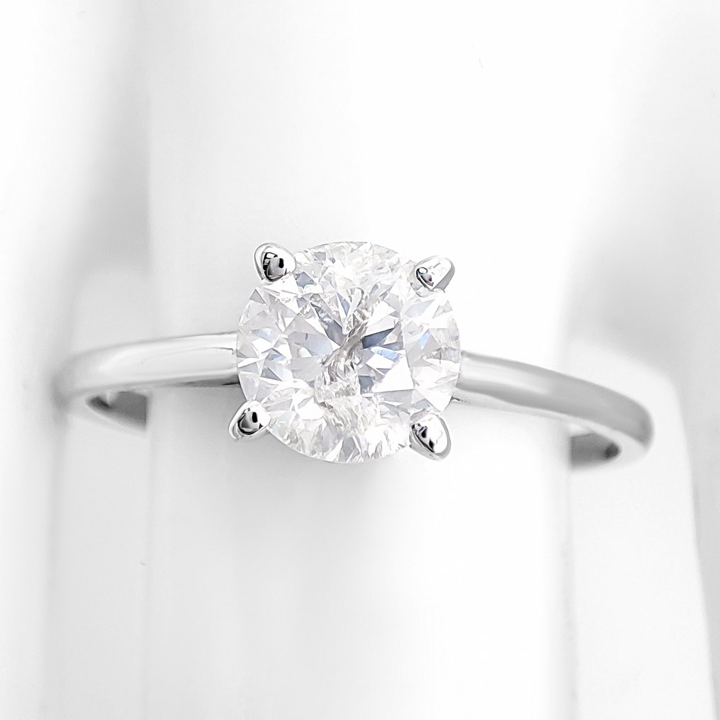 没有保留价 - 戒指 - 14K包金 白金 - 0.96ct. tw. 钻石 (天然) - IGI 证书 #1.0