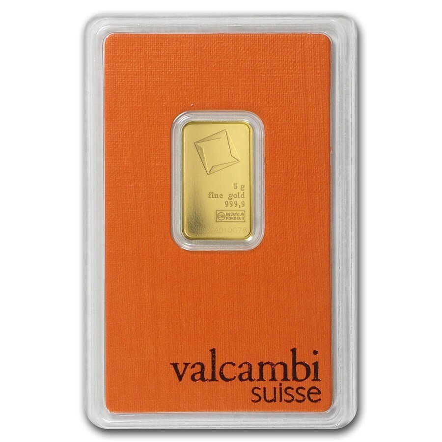 5 grams - Gold .999 - Valcambi - Sealed & with certificate #1.0