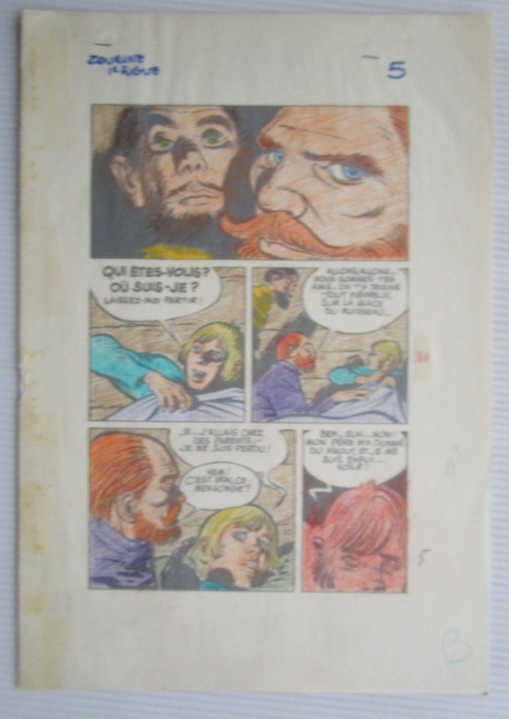 René Follet - 1 Original page - Ivan Zoerin, / Ivan Zourine - Sa première fugue / Leve de Vrijheid (p.5) - 1974 #1.0