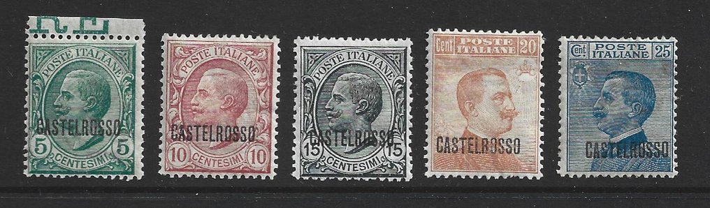 Italienska Egeiska öarna - Castelrosso 1922/1924 - Italienska frimärken från 1906-1920 med överstämplningen "Castelrosso" Sassone s1-3 (#1-24) för - Sassone s1/3 #1-24 #2.1