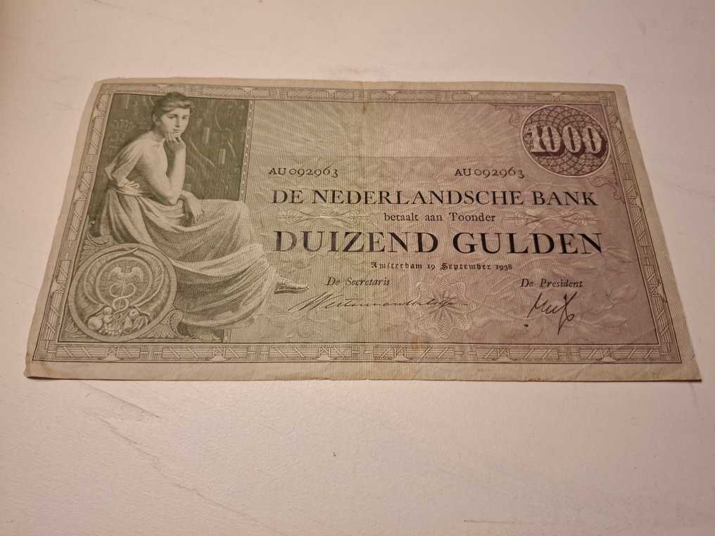 荷兰. - 1000 Gulden 1938 - Pick 48  (没有保留价) #1.0
