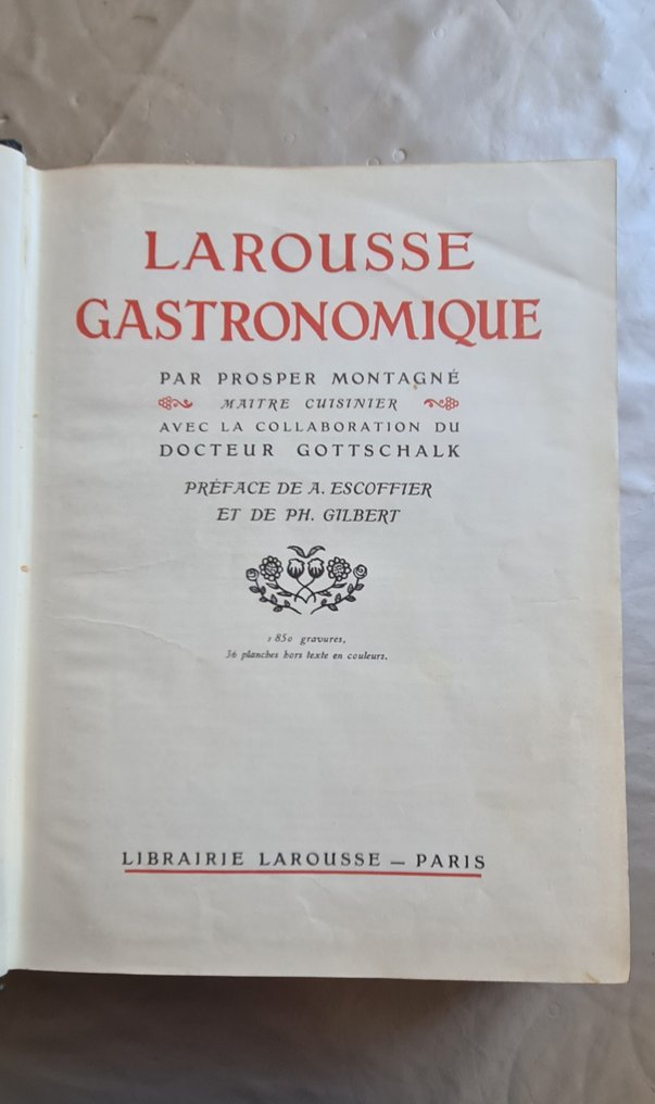 Prosper Montagné - Larousse gastronomique - 1938 #4.3