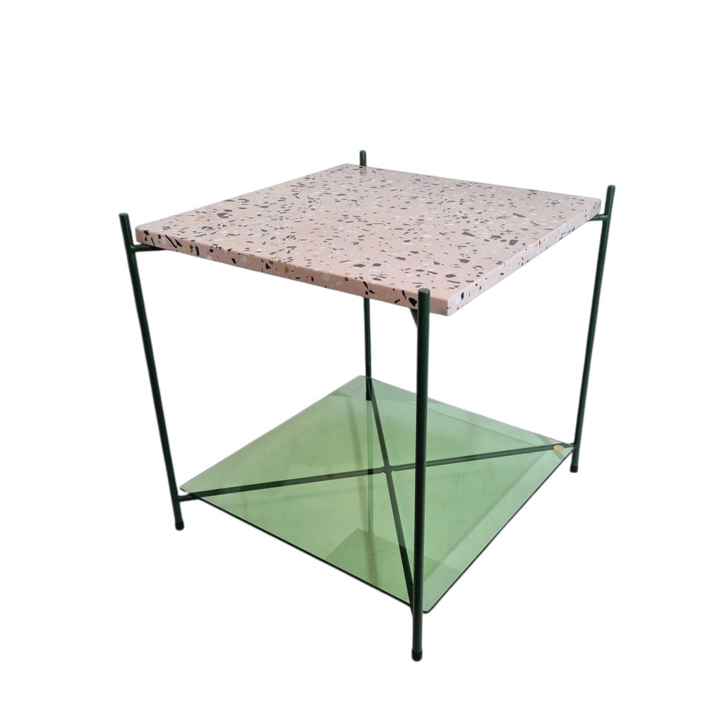 Hübsch - Lotte Knudsen - Table basse - Table d'appoint niche - Vert/Terrazzo - Métal, Verre, Terrazzo - Sans réserve #1.0
