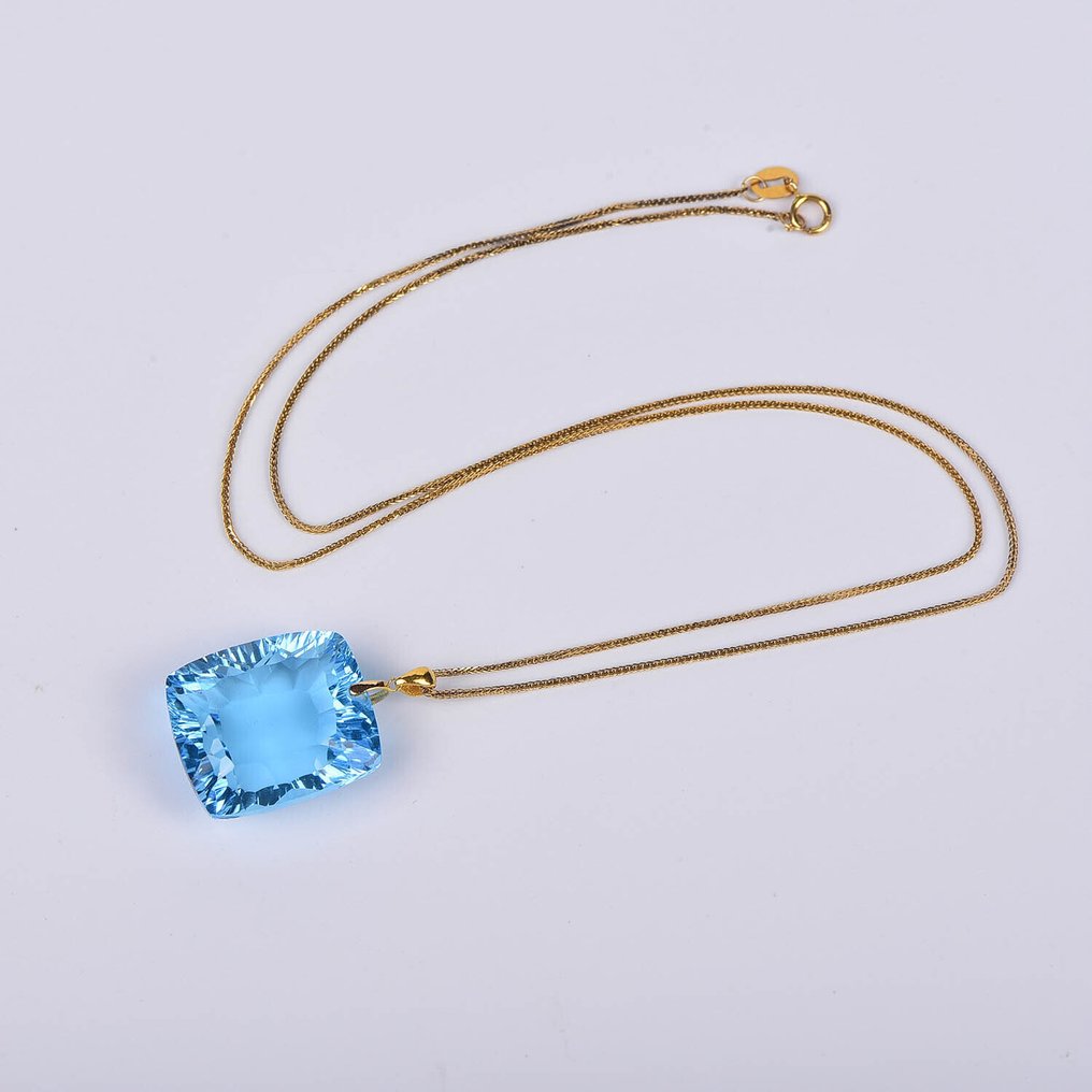 Sans prix de réserve - Collier avec pendentif - 18 carats Or jaune Topaze - ALGT certifié #4.3