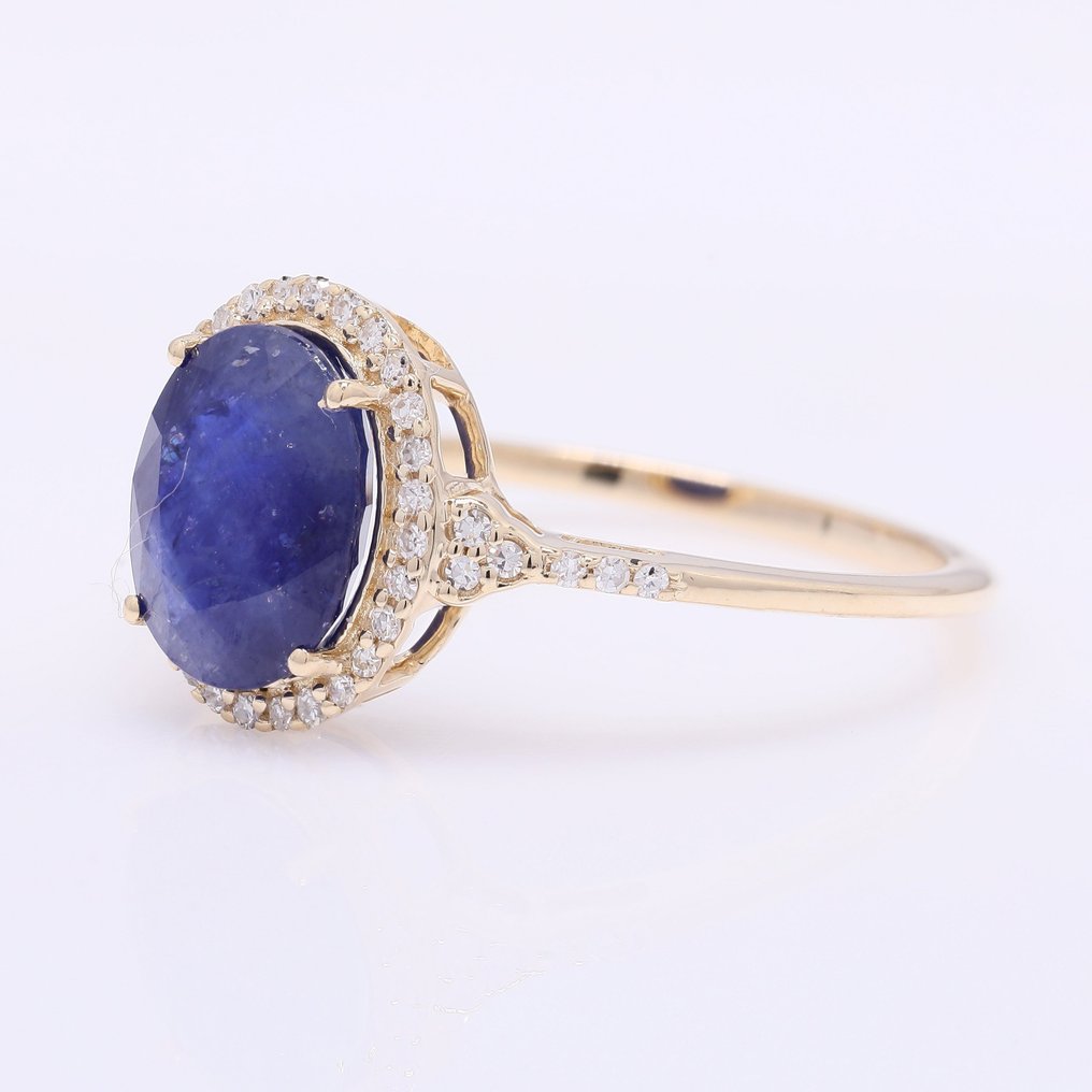 沒有保留價 - 戒指 - 14 克拉 黃金 -  2.68ct. tw. 藍寶石 - 鉆石 #2.1