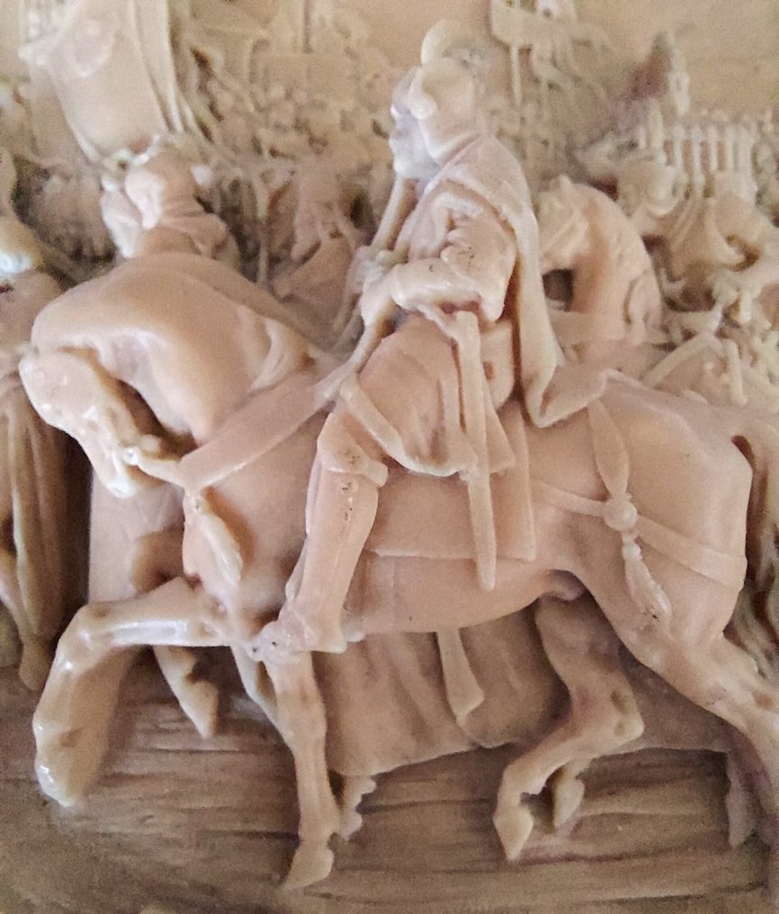 贾斯汀·马蒂厄(1796-1864)——浮雕——圣路易斯承载荆棘冠的圣礼拜堂 - 匾 - 海泡石, 木 #1.0