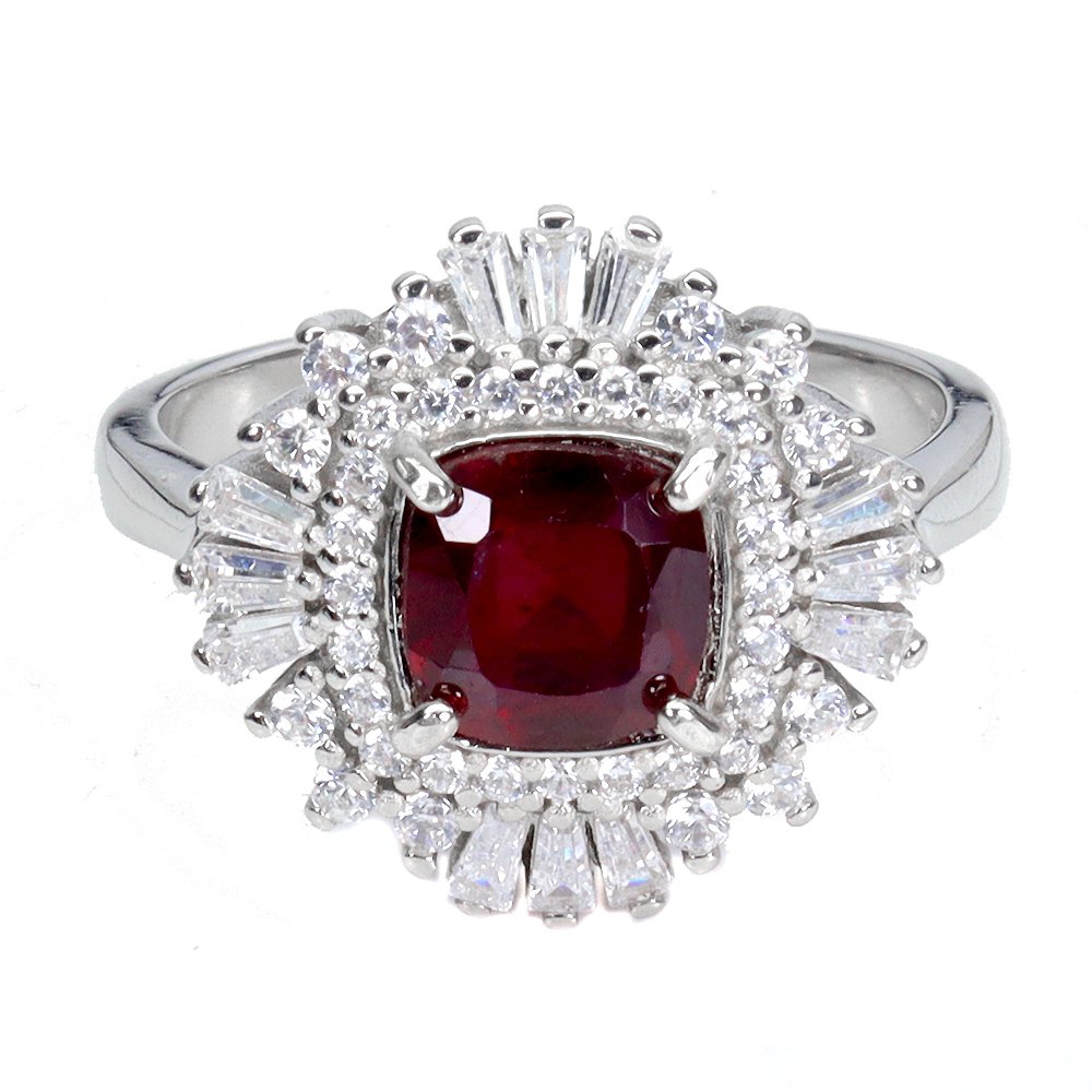 Fără preț de rezervă - Inel Argint Rubin - rubin natural (tratată) #1.0