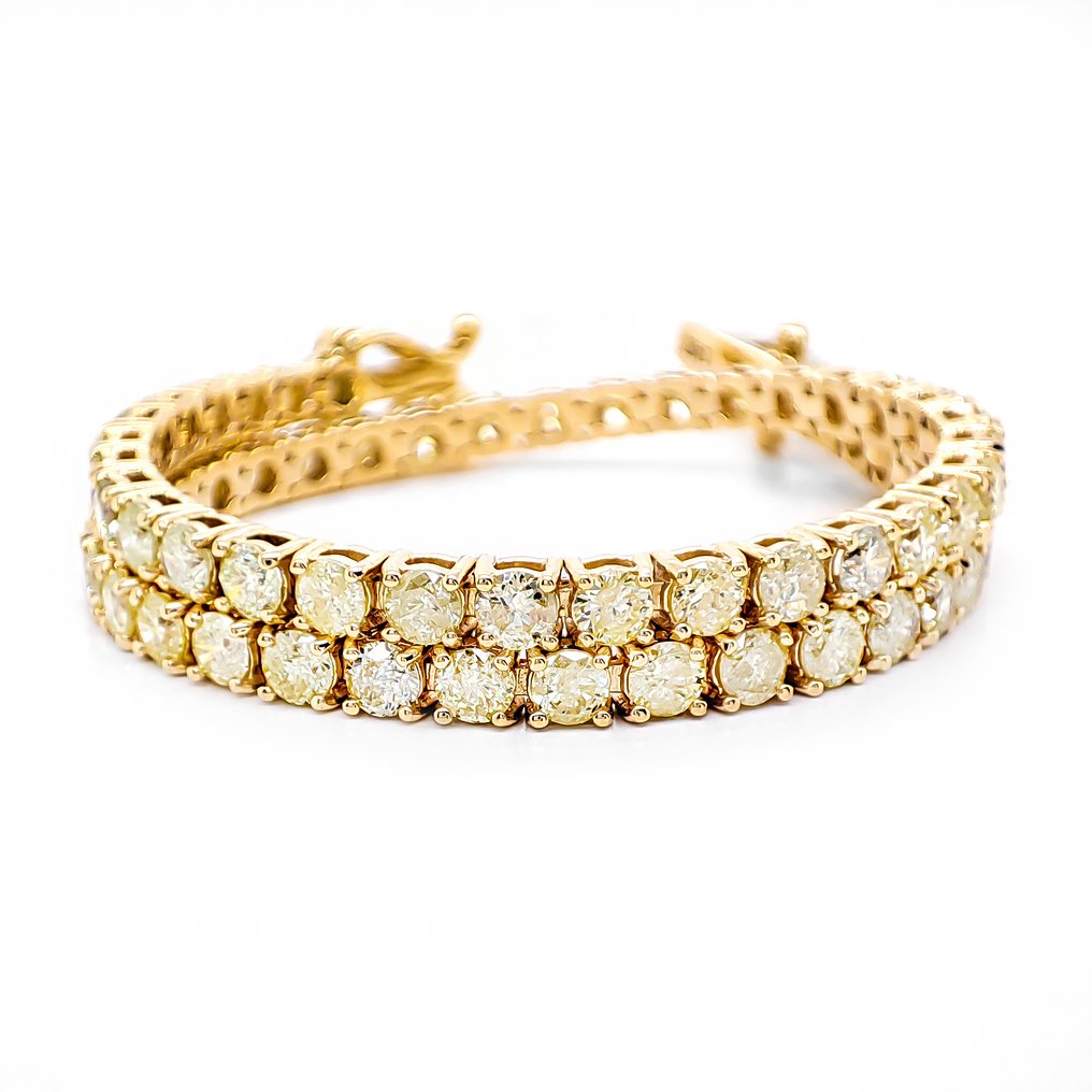 没有保留价 - 手镯 - 14K包金 黄金 -  4.30ct. tw. 钻石 (天然色彩的) #1.0