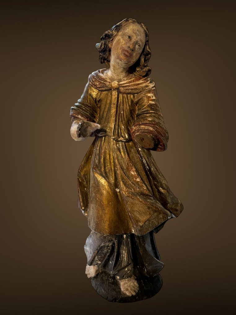 Veistos, Aardsengel 18e eeuw / Zuid-Duitsland - 48 cm - Niinipuu #1.0