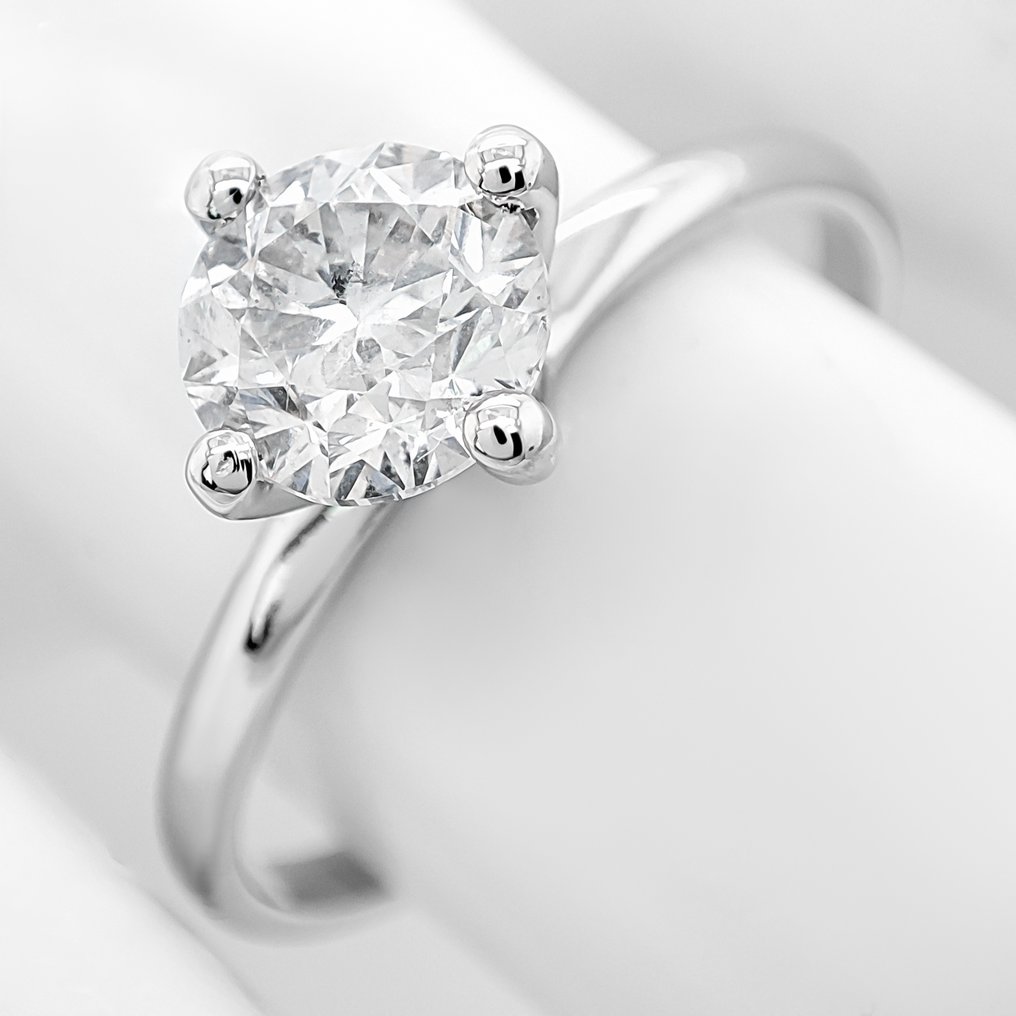 χωρίς τιμή ασφαλείας - Δαχτυλίδι - 14 καράτια Λευκός χρυσός -  1.00ct. tw. Διαμάντι (Φυσικό) - Πιστοποιητικό IGI #2.1