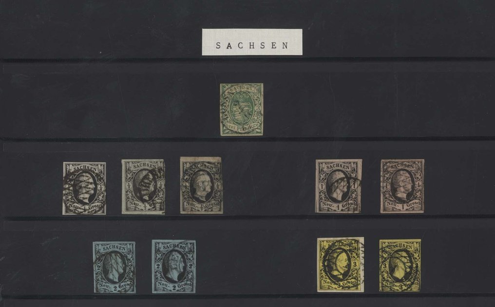 萨克森  - SACHSEN 非常干净的存货在两张专辑页面上，具有许多更好的数值。 #1.0