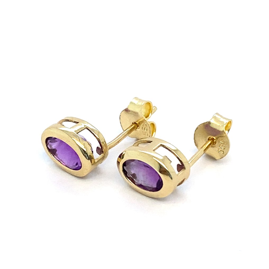 Sans prix de réserve - Boucles d'oreilles - 14 carats Or jaune - 1.55ct. tw. Améthyste #3.2