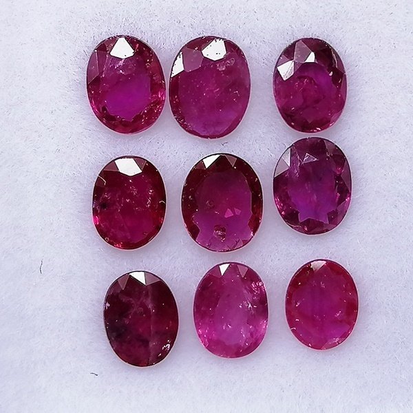 9 pcs Rød Rubin - 2.22 ct - Instituto Gemólogico Español (IGE) #1.0