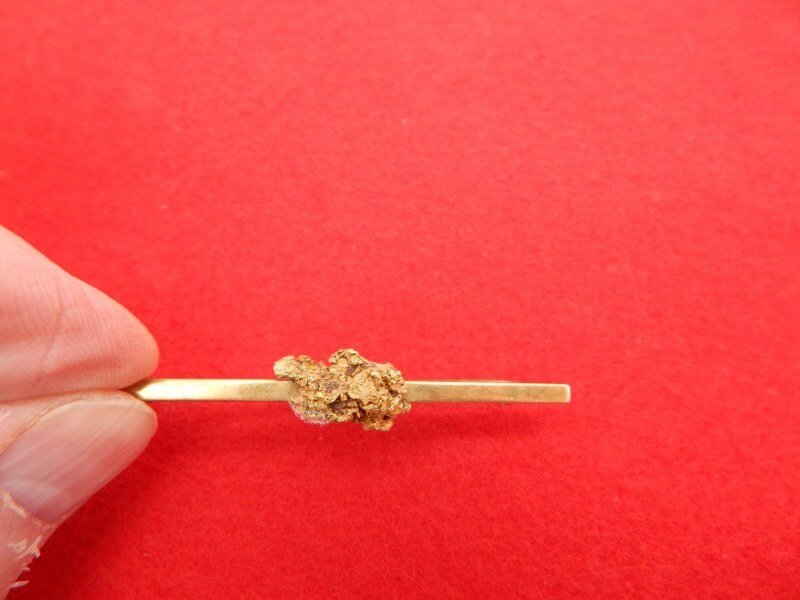Rhodesia - Insignă - masonic franc maconnerie gold tie pin with a lump of gold = rough stone - al 19-lea - sfârșit #3.2