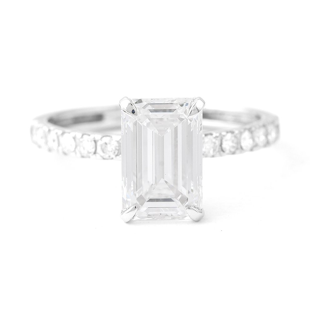No reserve price - Ring - 14 kt. White gold - 2.20ct. tw. Diamond (Lab-grown) - Diamond #1.0