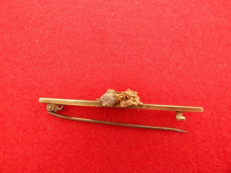 Rhodesia - Insignă - masonic franc maconnerie gold tie pin with a lump of gold = rough stone - al 19-lea - sfârșit #2.1